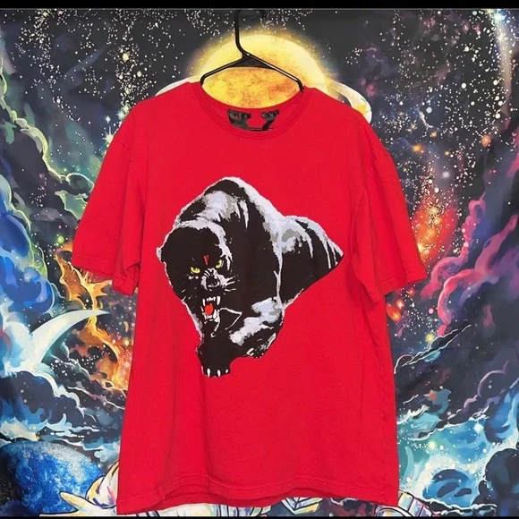 Vlone Panther Red Black And White Vlone Shirt Vlone Black V